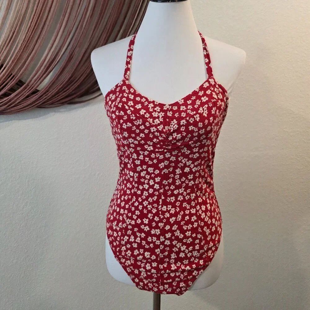Intimately Free People Ruched Floral Bodysuit Sz L